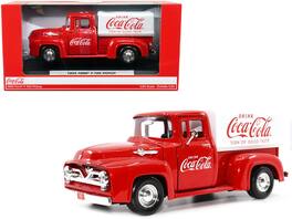 Motorcity Classics - 1955 Ford F-100 Pickup Truck Canopy "Drink Coca-Cola" 1/24 Diecast Model Car by Motor City Classics - Red with White