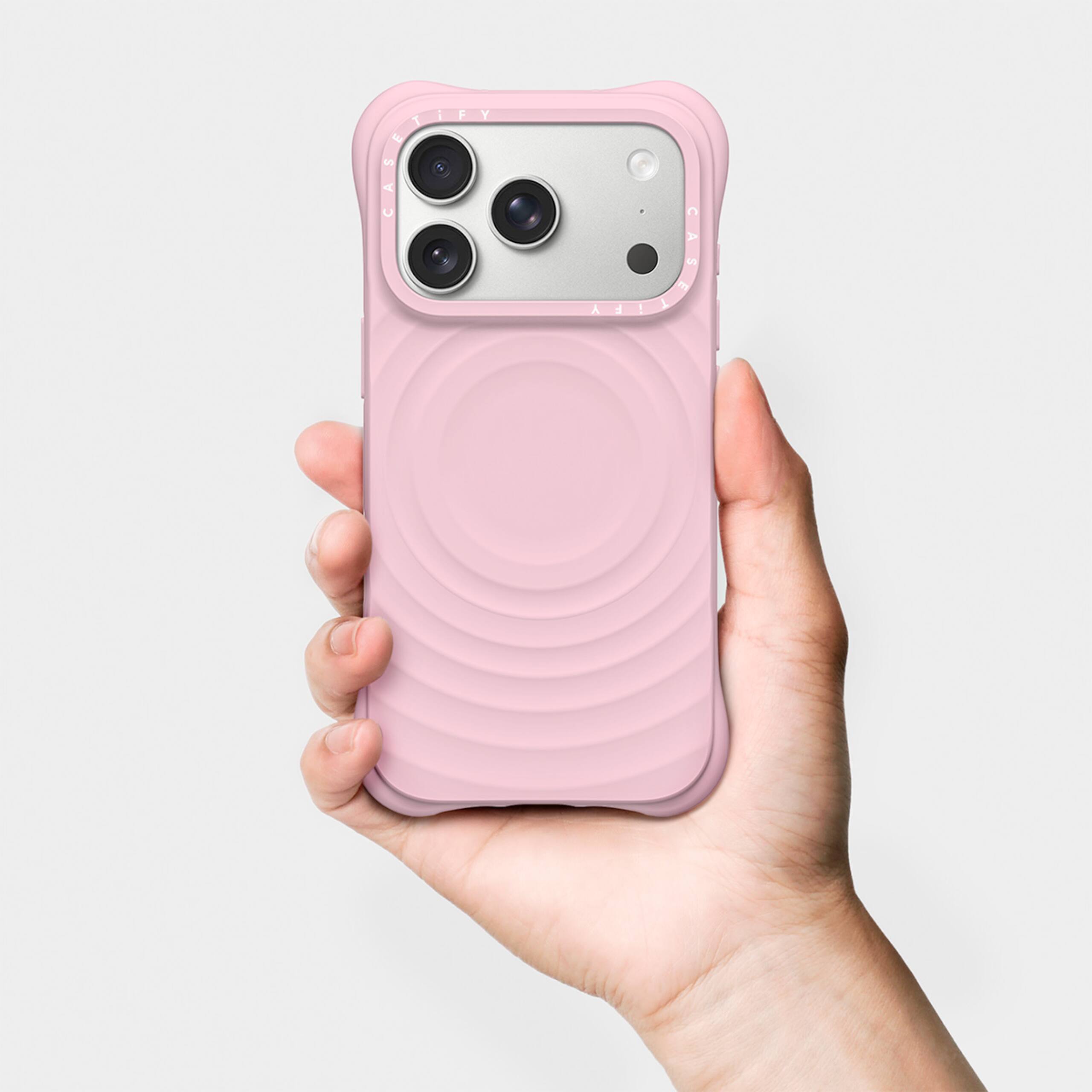 Back. CASETiFY - Ripple Case MagSafe Compatible for Apple iPhone 18 Pro Max and 17 Pro Max Devices - Primrose Pink.
