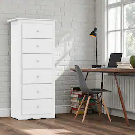 Hivvago - Modern Bedroom Dresser with 6 Drawer Compartments - White
