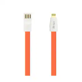 Reiko - Flat Magnetic Gold Plated Micro Usb Data Cable 0.7 Foot In - Orange