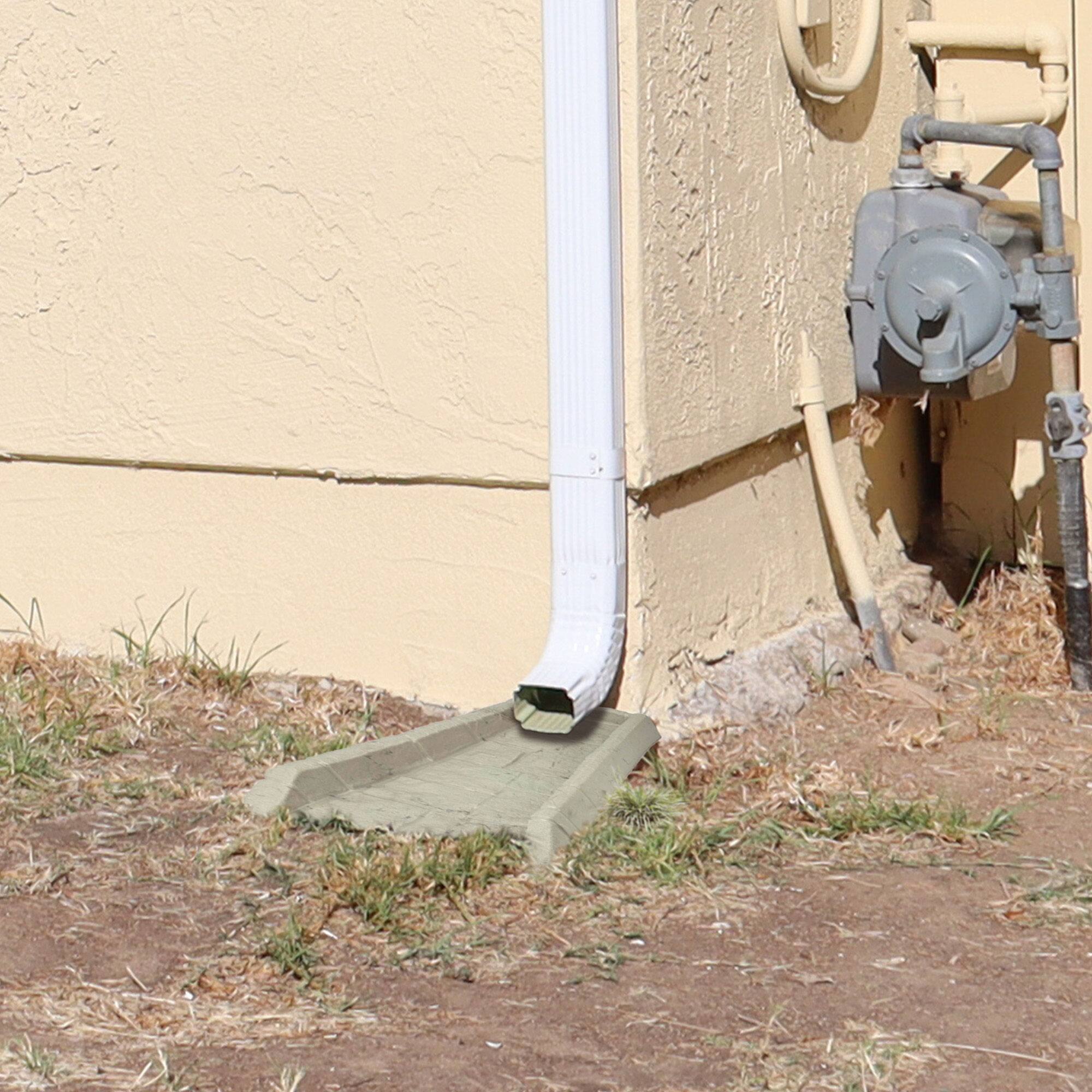Alt View 3. Suncast - Suncast SB24 Decorative Rain Gutter Downspout Splash Block, Tan  (2 Pack) - Stone light taupe.