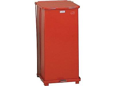 Front. RubberMaid - Rubbermaid Defenders Biohazard 13 gal. Metal Step Can Red (FGST24EPLRD) - Red.
