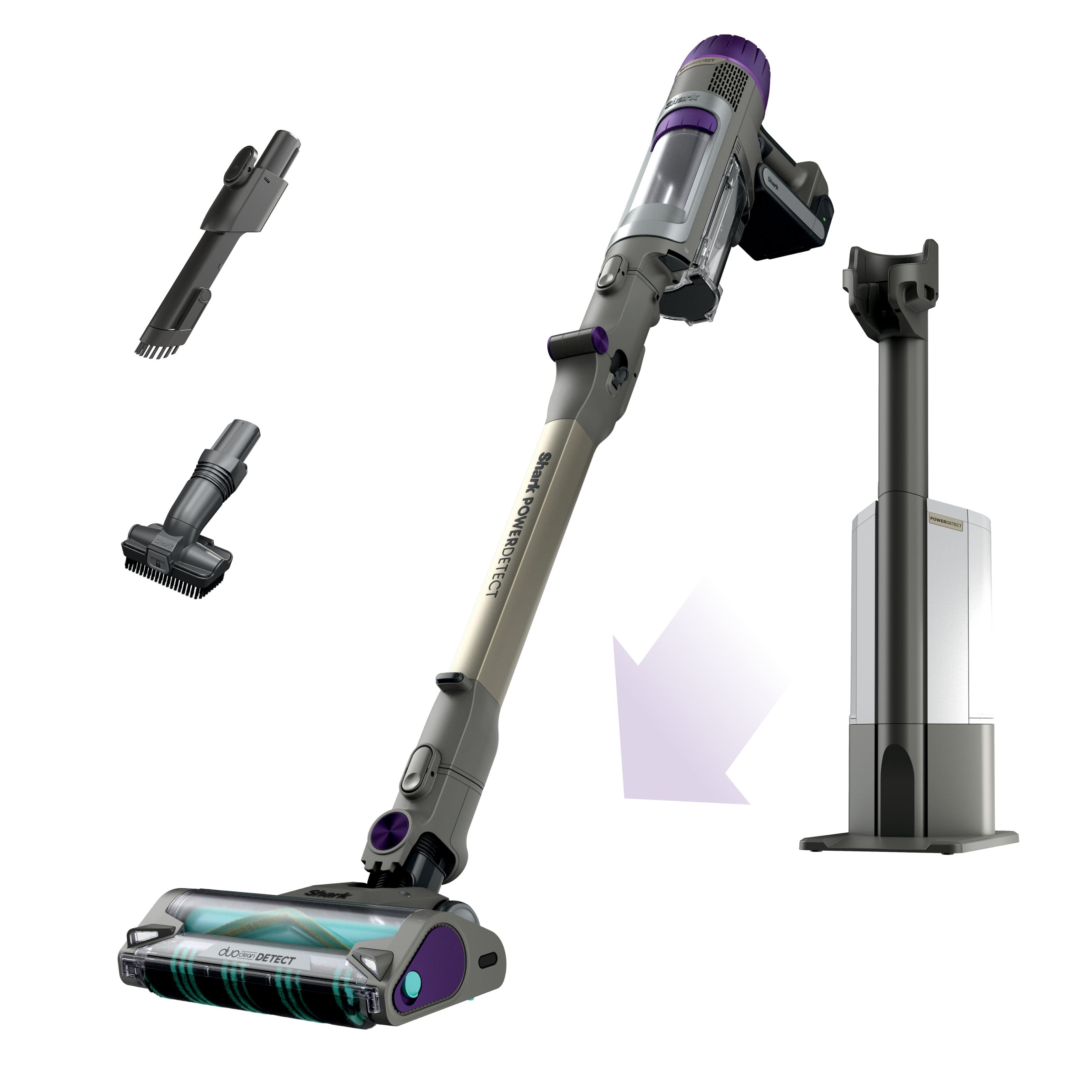 Shark - PowerDetect Clean & Empty Cordless Stick Vacuum & Auto-Empty System with Powerful Suction - Dark Gray - Front_Zoom