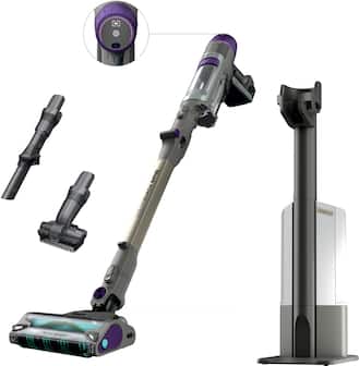 The image shows a Shark POWERDETECT ETECT ET do WEDETECT vacuum cleaner with its parts disassembled. The vacuum cleaner is designed to detect and remove dirt and debris from various surfaces. The image also includes a close-up of the vacuum cleaner's parts, which are labeled for easy identification.