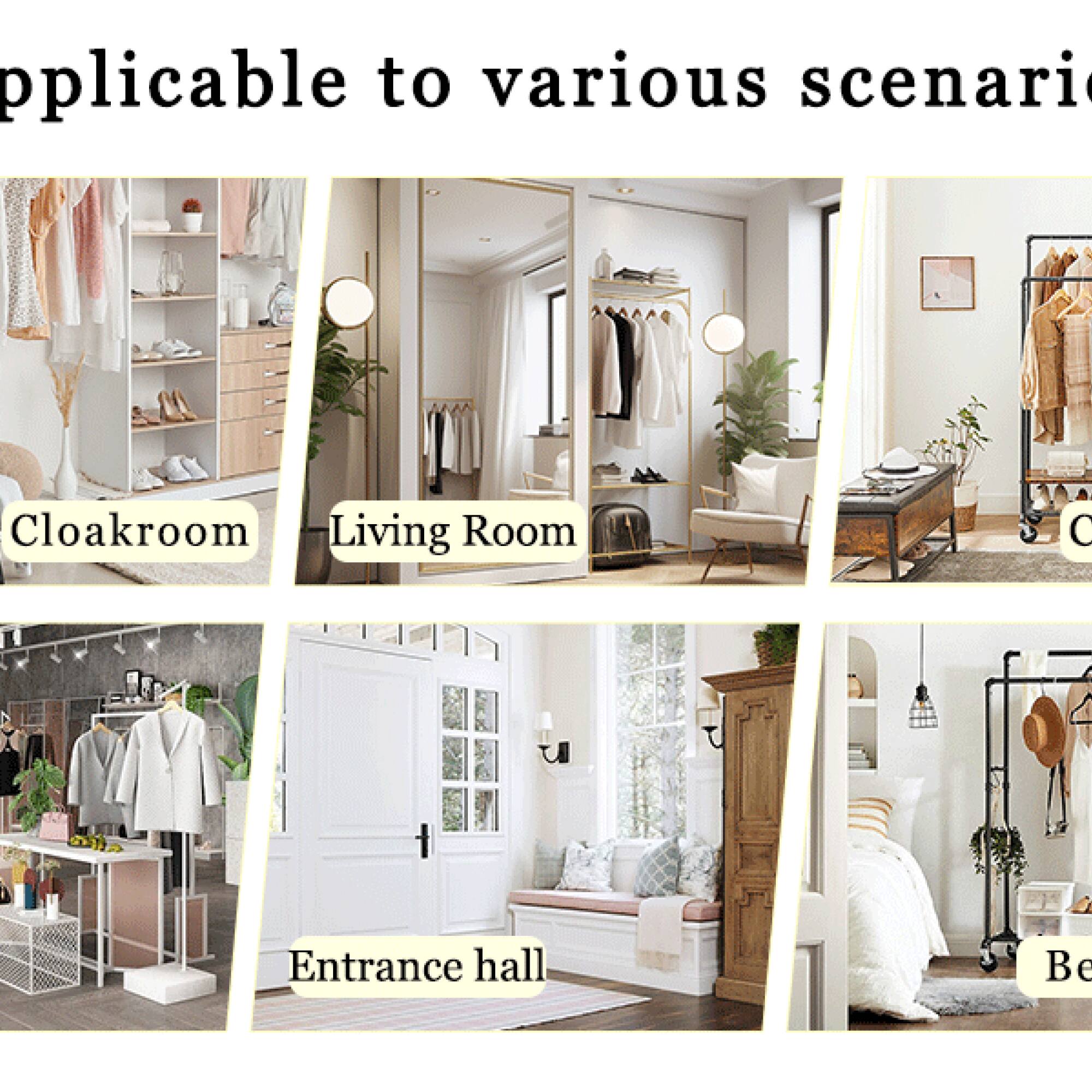 Applicable to various scenarios

Cloakroom  
Living Room  
Entrance hall  
Bedroom