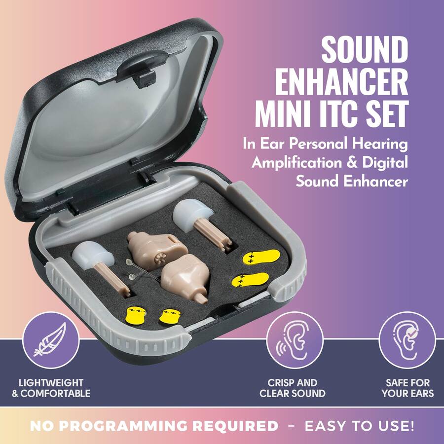 Audio Mini Enhancer MEDca Hearing Amplifier Set Mini ITC (In The Canal), In Ear Personal ...