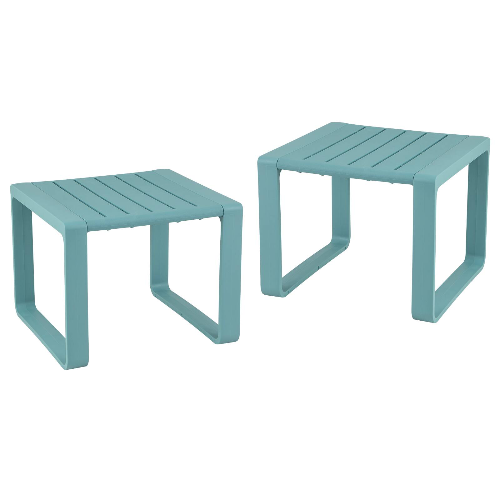 Alt View 9. Gymax - Gymax Outdoor Side Table Set of 2 18'' Weather Resistant Adirondack Table Patio Blue - Blue.