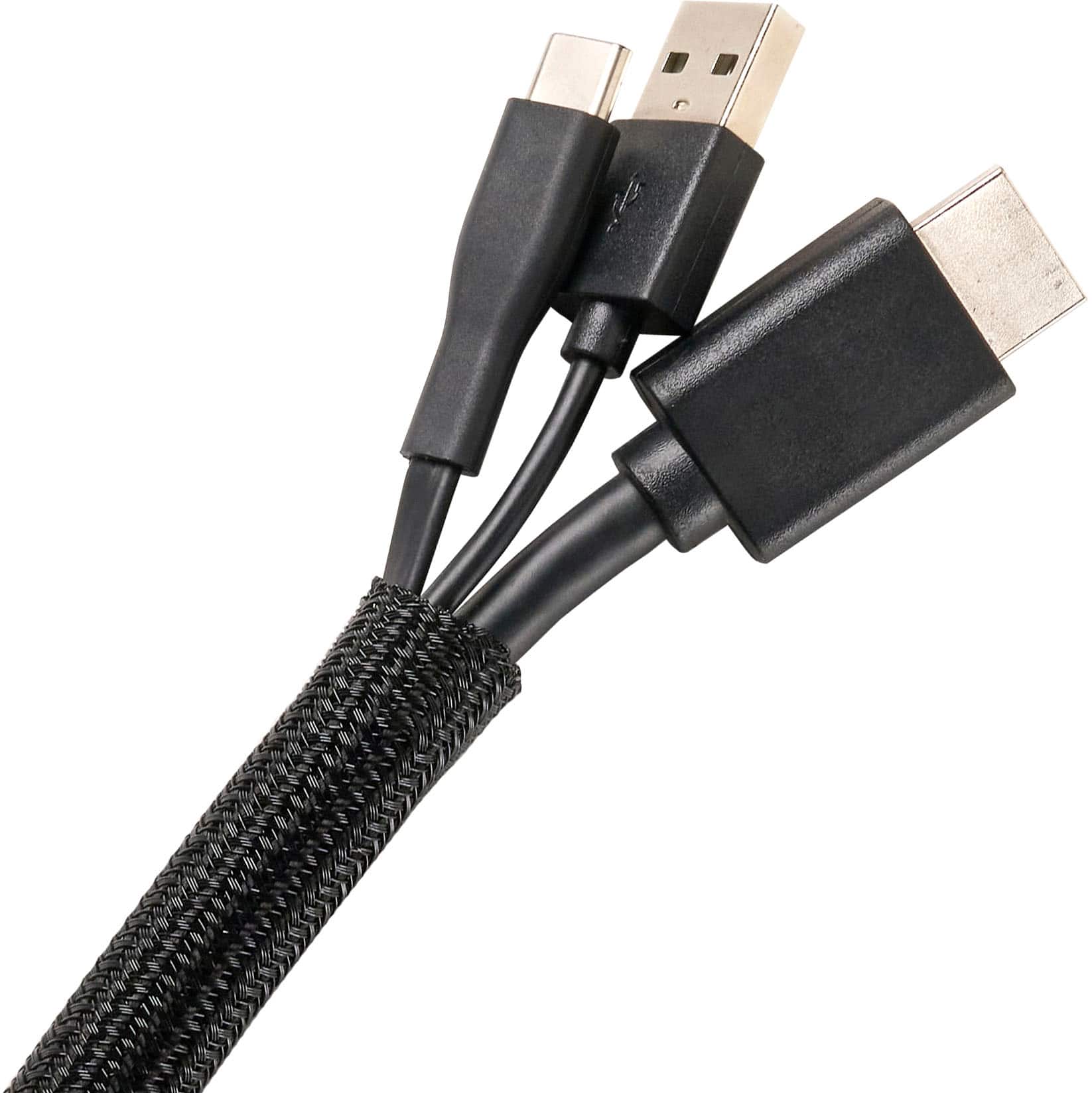 Left. Wrap-It Storage - Mesh Cable Sleeve - Black.