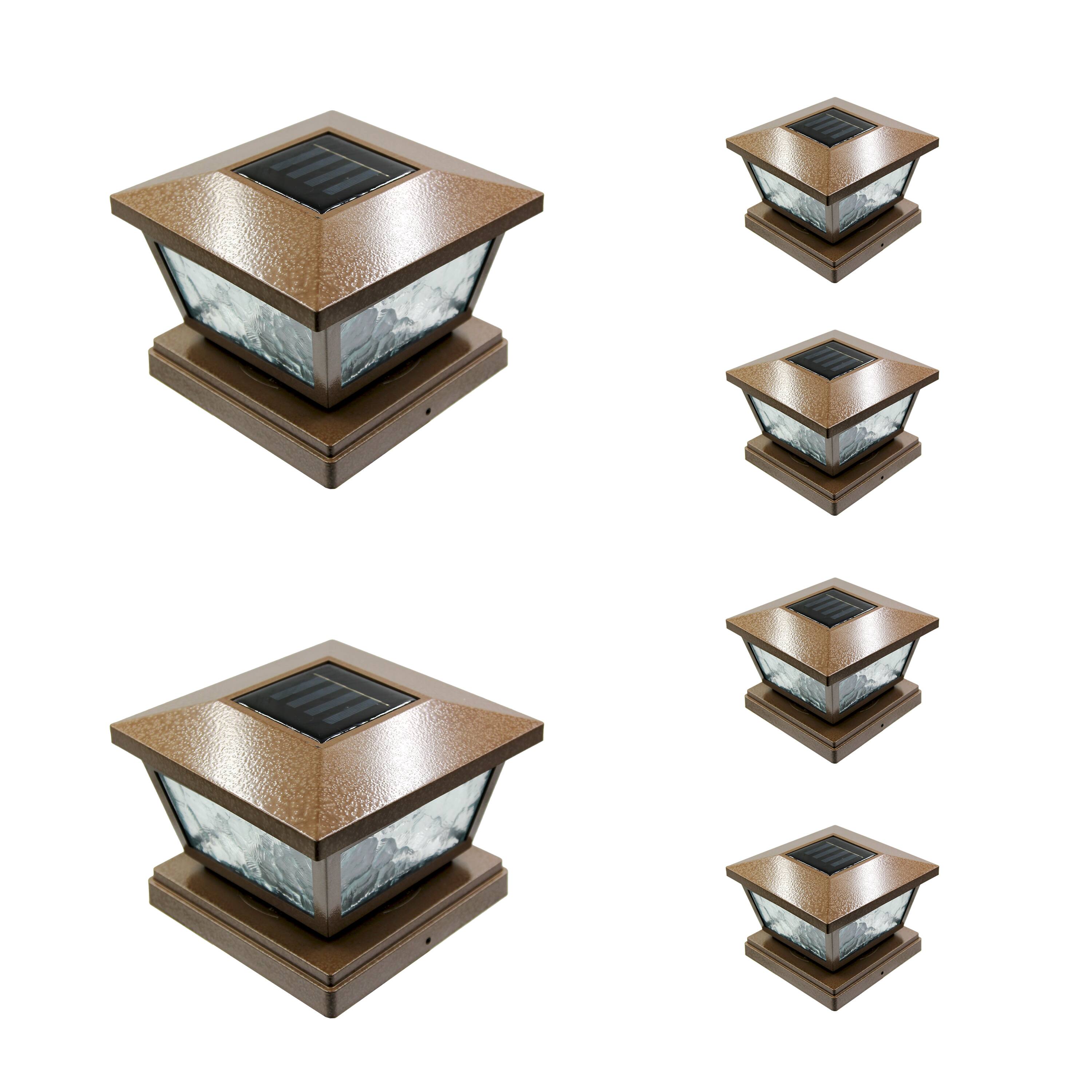 Alt View 4. FC Design - FC Design Bronze Ultra Bright Solar Cap Light 2 SMD LED Fit 5x5 Inch Wood Vinyl Deck Post , set of 6 - Multicolor.