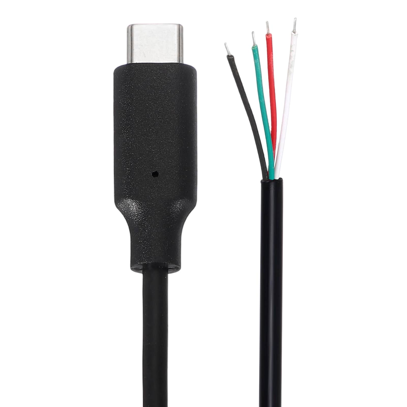 Unique Bargains - 0.3M USB C Male to 4-Pin Bare Wire Pigtail, 24AWG 12V 2A, for DIY Keyboard/Fan Repair - Black