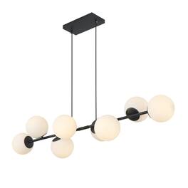 Umeiluce - Modern 8-Light 49.2 Inches Kitchen Island Linear Chandelier E12 - Matte Black