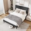 Front. Gymax - Gymax Full Size Bed Frame w/ Tufted Headboard & Wooden Slats Easy Assembly - Gray.