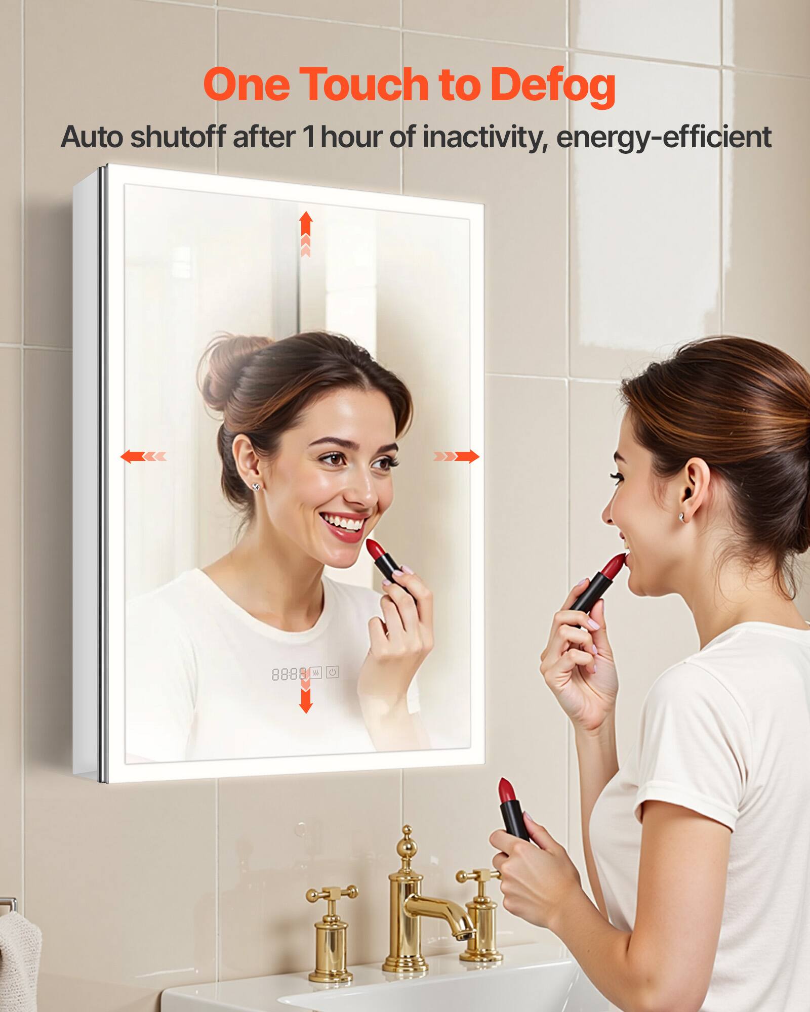 One Touch to Defog, Auto shutoff after 1 hour of inactivity, energy-efficient. K 8888