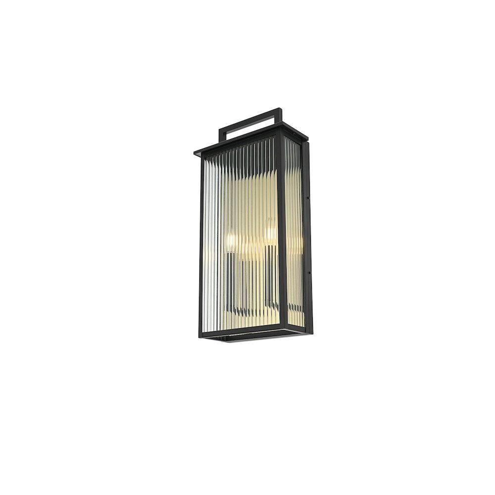 Left. Elegant Lighting - Kannon 11.5 inch Outdoor Wall Sconce in Black - Black.