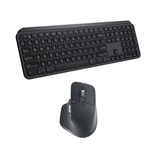 Angle. Logitech - Logitech MX Keys Wireless Keyboard Bundle with MX Master 3 Wireless Mouse - Black.