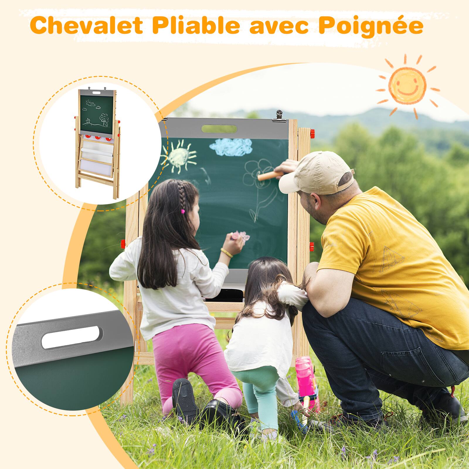 Chevalet Pliable avec Poigne.