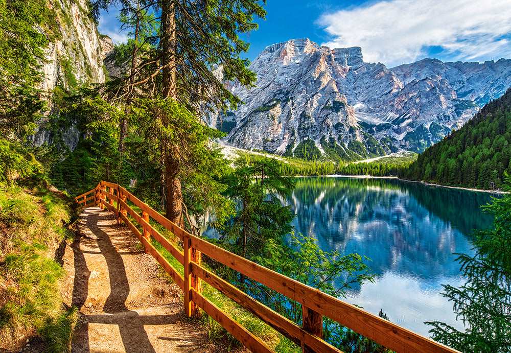 Angle. Castorland - CASTORLAND 1000 Piece Jigsaw Puzzle, Braies Lake, Italy, Landscape Puzzle of Italy with Mountains, Dolomites, C-104109-2 - Red.