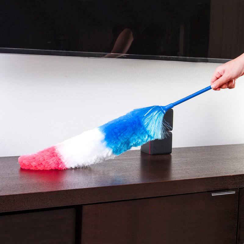 Left. Kitchen + Home - Large Static Duster - 27" Inch Electrostatic Feather Duster - Patriot - multicolor.