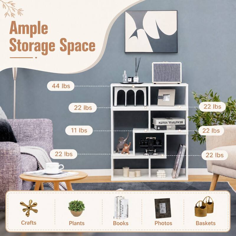 Ample Storage Space

44 lbs
22 lbs
22 lbs
11 lbs
22 lbs
22 lbs
22 lbs

Crafts
Plants
Books
Photos
Baskets