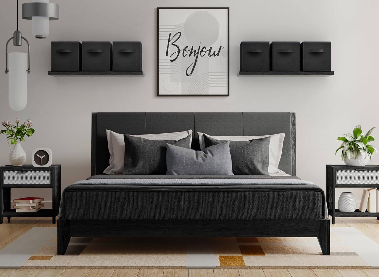 Alt View 1. Sorbus - Sorbus Foldable Storage Cubes - 6 Fabric Baskets for Organizing Pantry, Closet, Shelf, Nursery, Playroom, Toy Box, Cubby - Black.