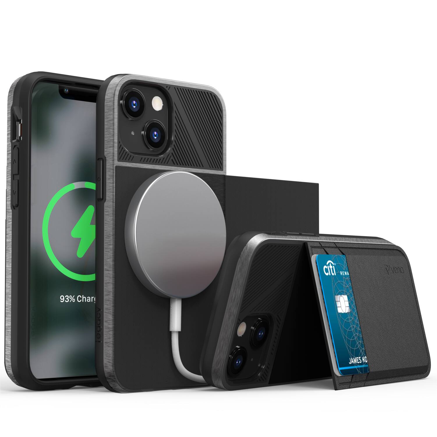 Vena - Legacy (RFID + MagSafe Compatible) Leather Wallet Case for Apple iPhone 13 Mini - Multicolored