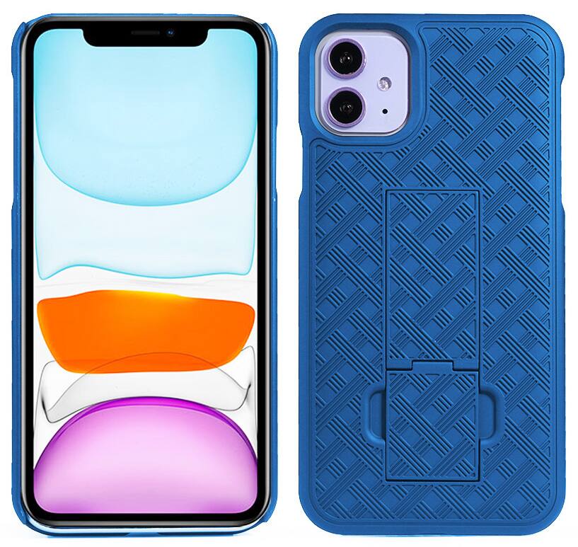 Alt View 6. Nakedcellphone - Slim Case for iPhone 11 (with Kickstand) - Blue.