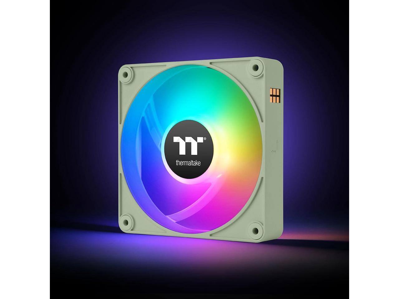 Alt View 3. Thermaltake - Thermaltake CT120 EX ARGB Green 3-Pack Fan, Magnetic, 5V Sync, 16.8M Colors, 120mm Case Fan - Matcha Green.