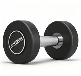 HARISON - Premium TPU Round Dumbbells for Home Gym Strength Training, Non‑Slip Handle, Multiple Weights, Pair/Single - Black