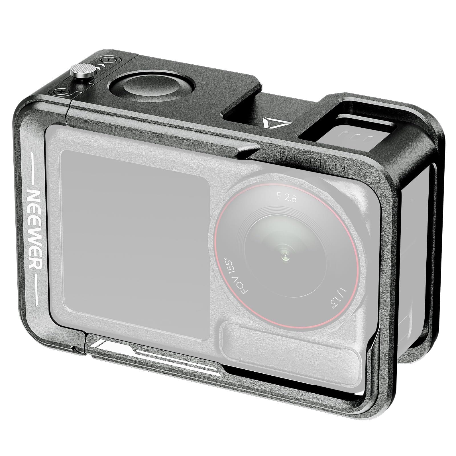 Neewer - Protective Metal Cage for DJI Osmo Action 5 Pro - with Cold Shoe & Shutter Button - Black