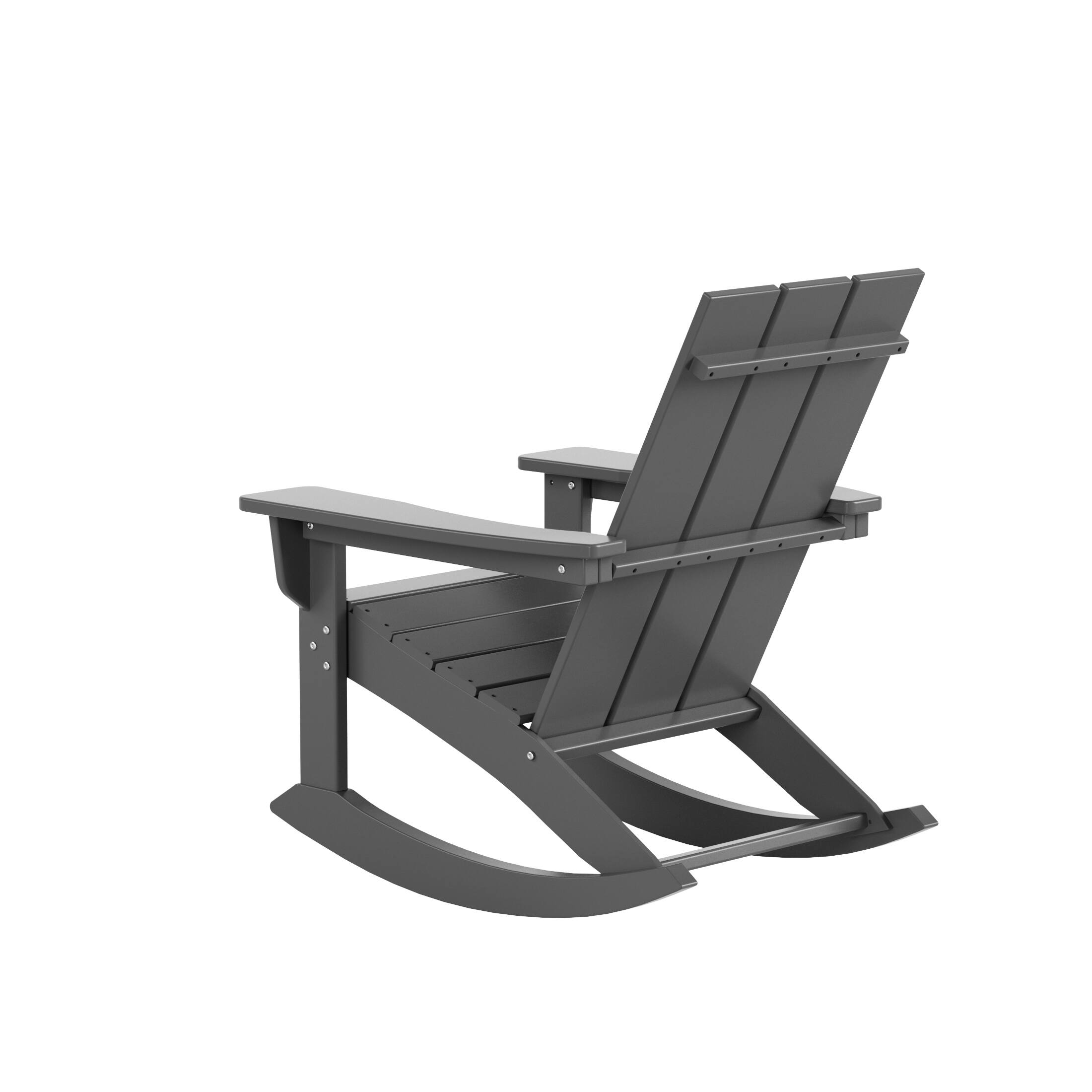 Alt View 3. WestinTrends - WestinTrends Ashore Outdoor Patio Modern Adirondack Rocking Chair - Gray.