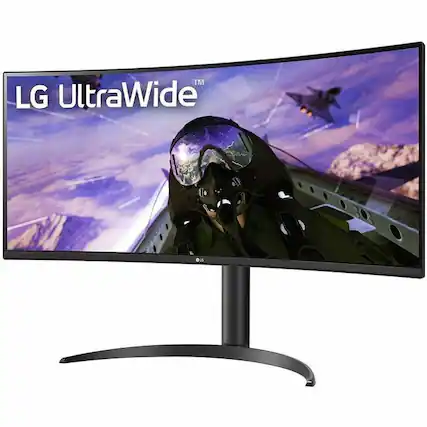 Front. LG - LG 34BP65C-B 34" Class Curved Screen LED Monitor - 21:9 - Black - 34" Viewable - Vertical Alignment (VA) - Edge LED - Black.