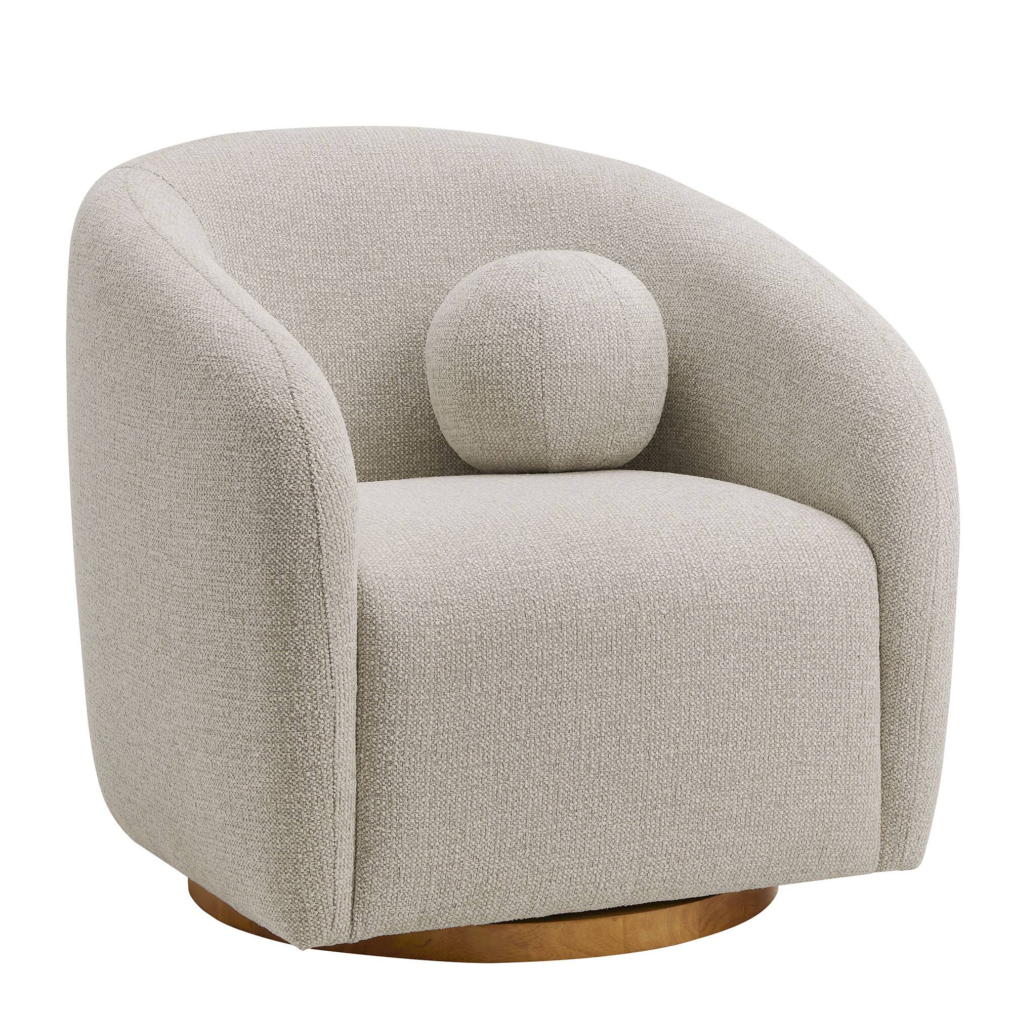 Front. Modway - Holland Swivel Chenille Fabric Armchair by Modway - Gray.