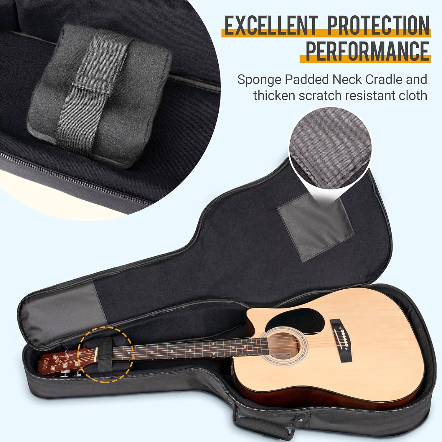 EXCELLENT PROTECTION PERFORMANCE  
Sponge Padded Neck Cradle and thickened scratch resistant cloth