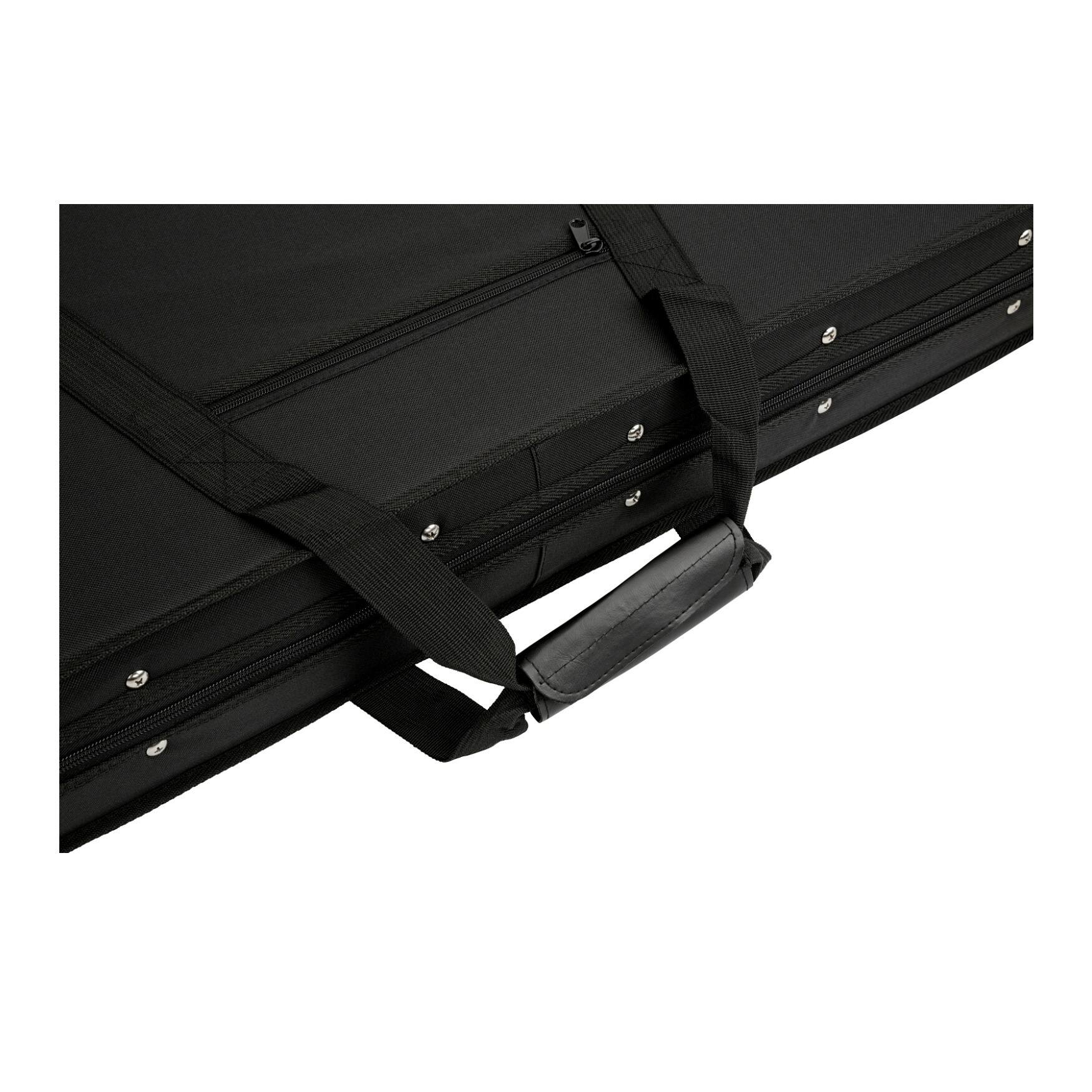 Back. Jackson - Jackson Bass Polyester Exterior and Foam Core Interior Hardshell Gig Bag with Zipper Pocket and Jackson Logo (Black).