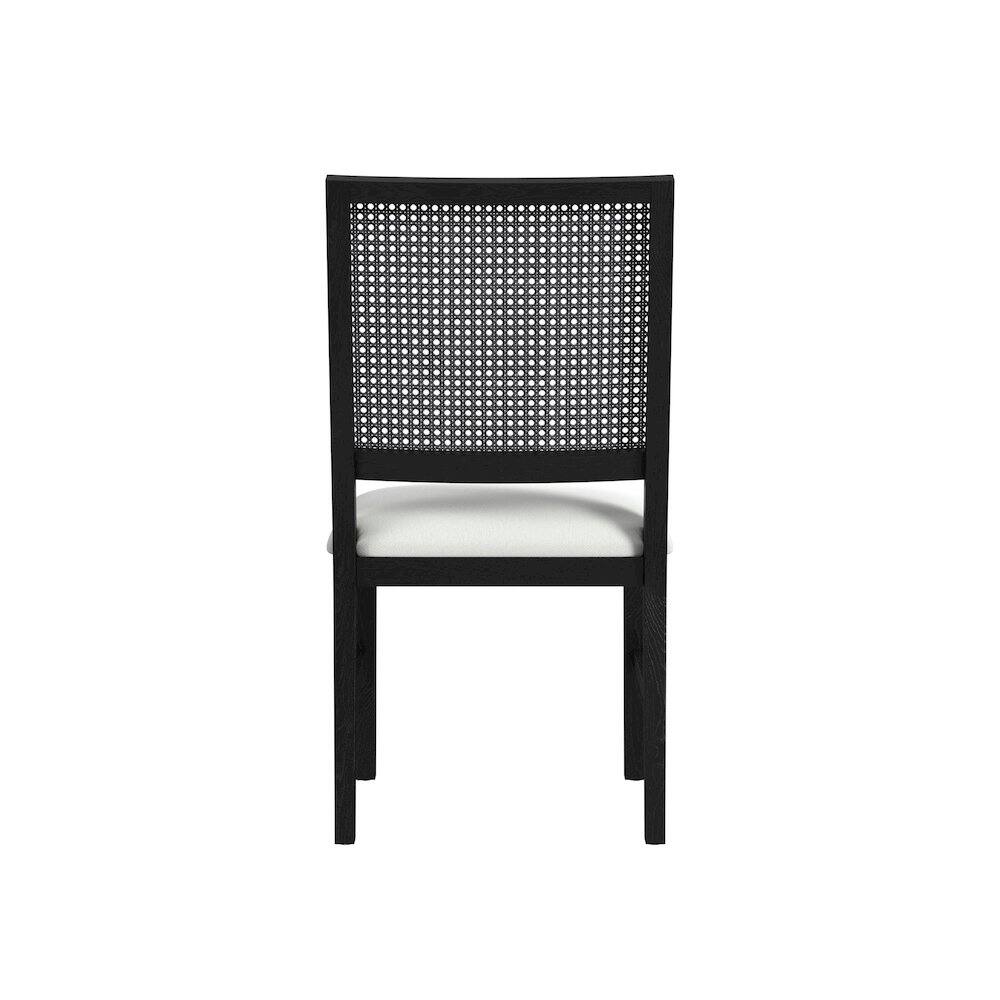 Back. Picket House Furnishings - Grenada Dining Chair with White Fabric in Black - Black.