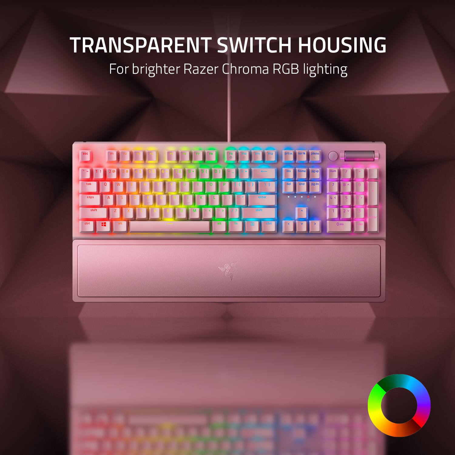 Transparent Switch Housing for brighter Razer Chroma RGB lighting.