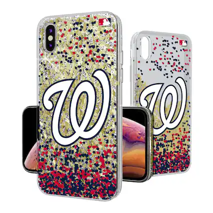 Front. Keyscaper - Washington Nationals Glitter Confetti iPhone Case - 13 - Multicolor.