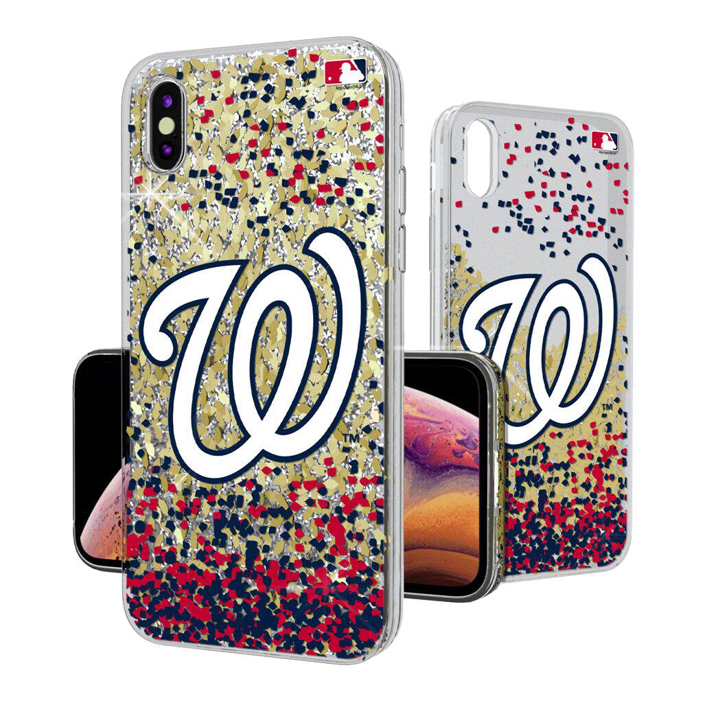 Front. Keyscaper - Washington Nationals Glitter Confetti iPhone Case - 13 - Multicolor.