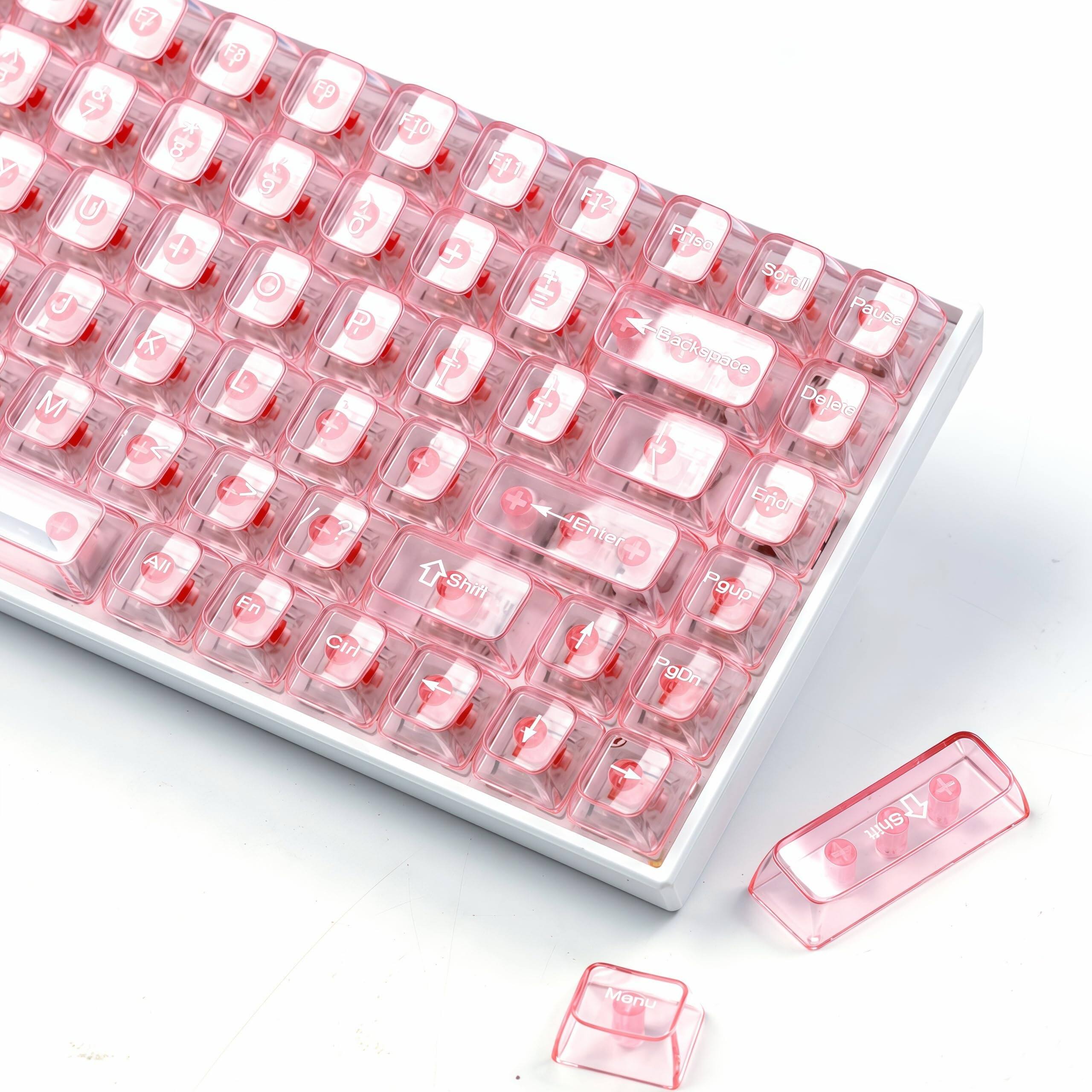 Pink clear keycaps