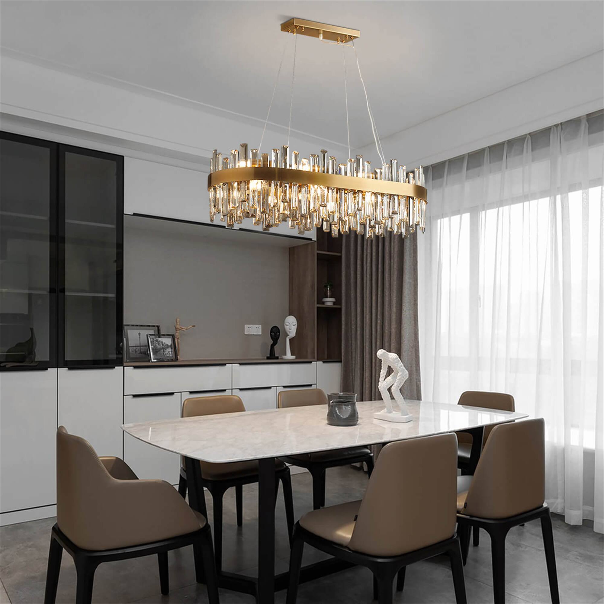 Alt View 4. Siljoy - Luxora Dual-tone Crystal Chandelier - Gold.