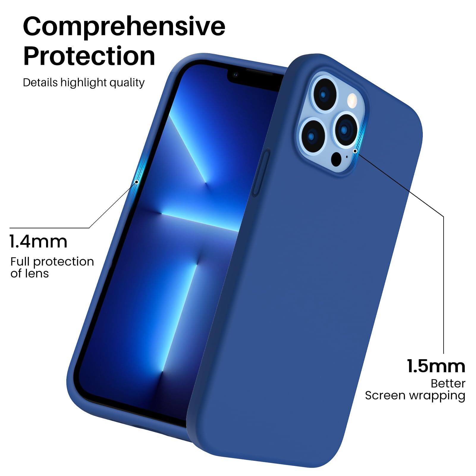 Comprehensive Protection
Details highlight quality
1.4mm Full protection of lens
1.5mm Better Screen wrapping