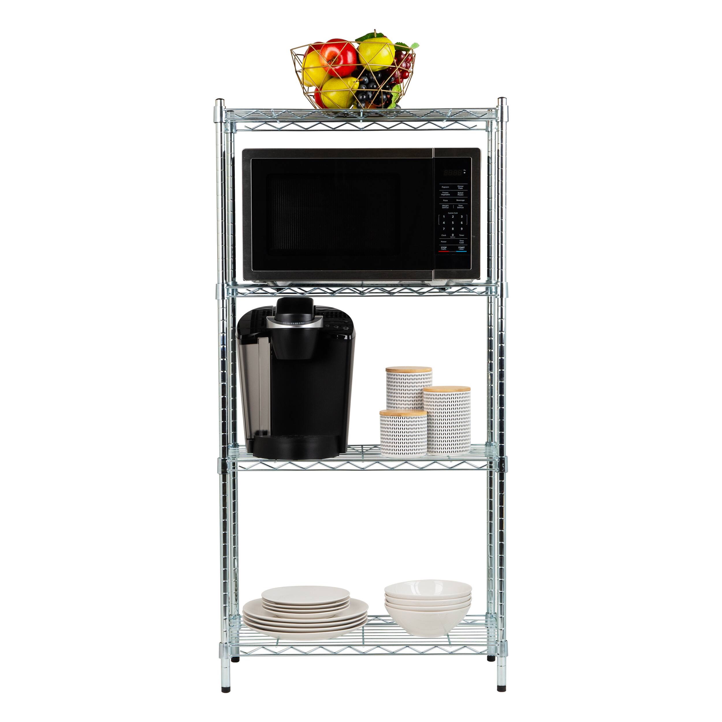 Alt View 12. Mind Reader - Storage Shelves, Garage Shelving, Storage Shelf, Pantry Org, Adjustable, Metal, 23.5"L x 11.75"W x 48"H - Silver.