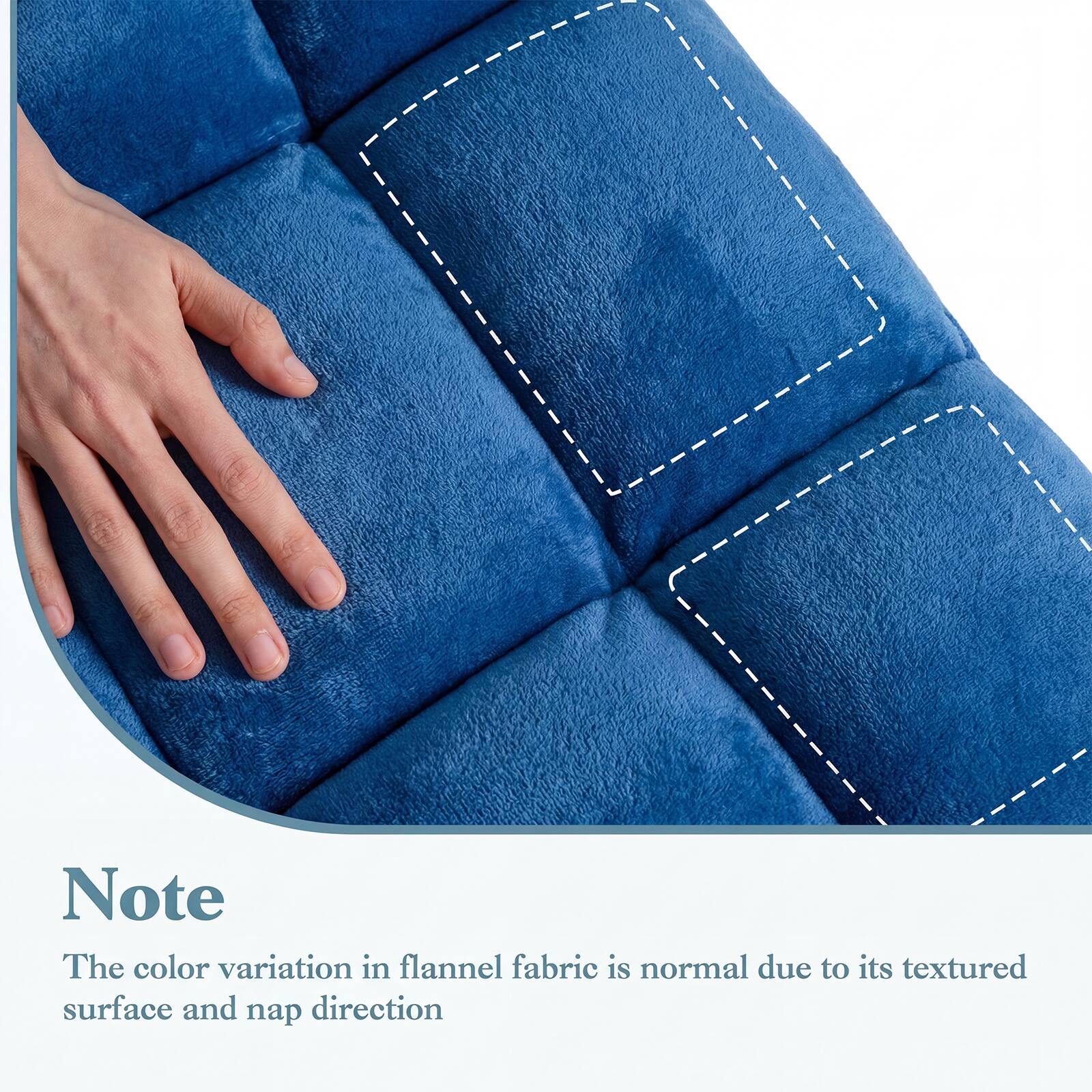 Note: The color variation in flannel fabric is normal due to its textured surface and nap direction.