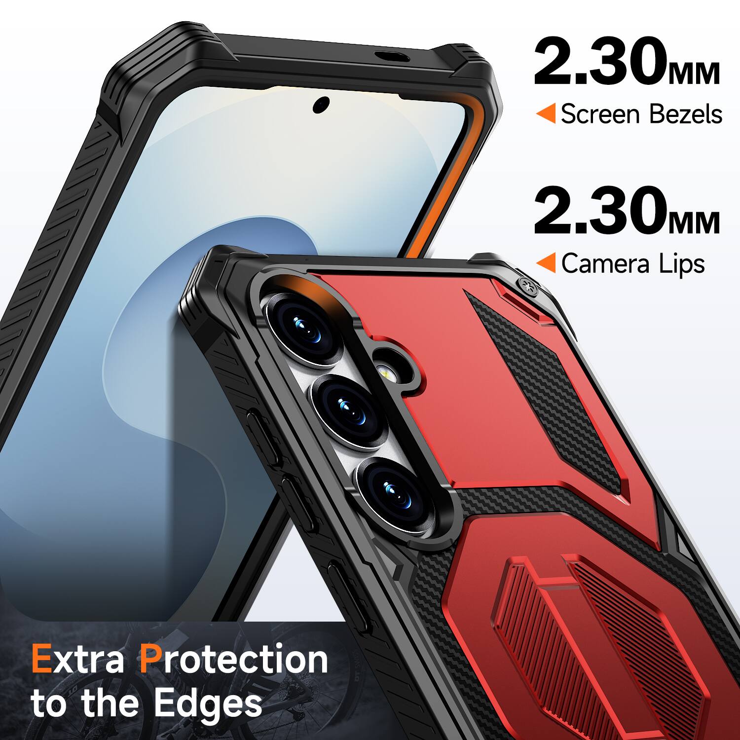 2.30MM Screen Bezels  
2.30MM Camera Lips  
Extra Protection to the Edges