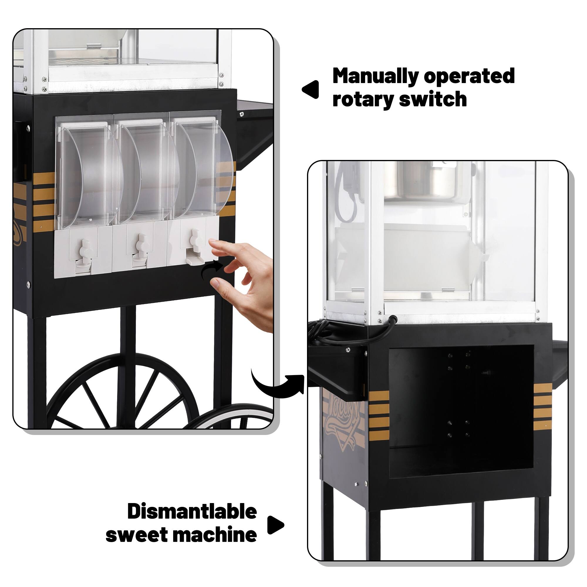 Manually operated rotary switch  
Dismantlable sweet machine