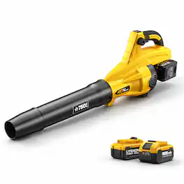 LITEKON - 42V Cordless Handheld Leaf Blower, 765 CFM, 290 MPH, Brushless, 13 Speeds, 2 x 5.0Ah Batteries & Dual Chargers - Yellow