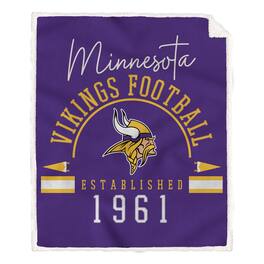 Pegasus - Minnesota Vikings 60" x 70" Vintage Established Ultra Cozy Sherpa Blanket - Multicolor