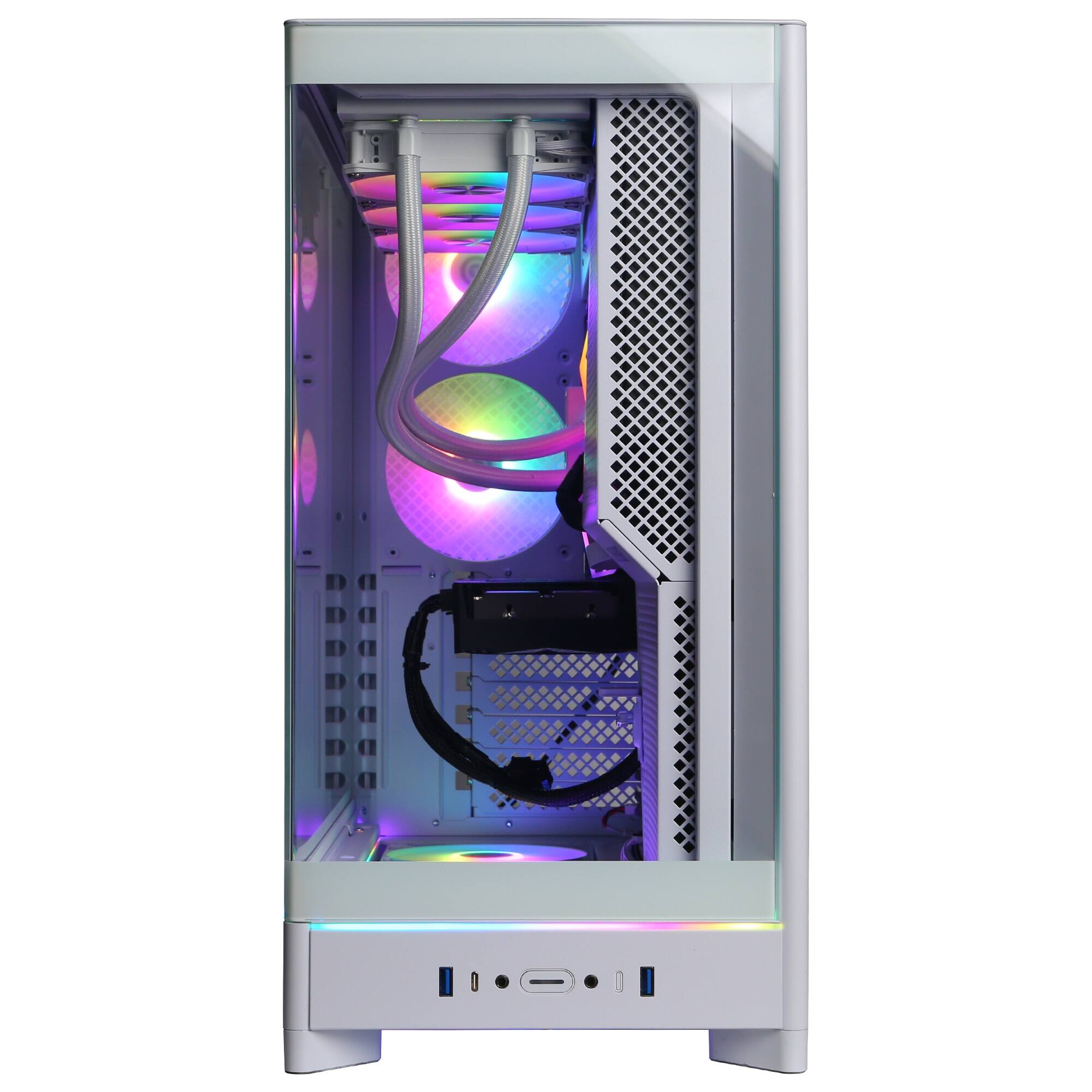 Alt View 1. CyberPowerPC - Gaming Desktop - AMD Ryzen 9 9900X 2024 - AMD Radeon RX 9070 XT 16GB - 32GB DDR5 Memory - 2TB SSD Storage - White.