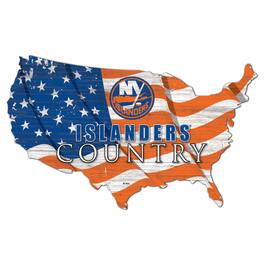 Fan Creations - New York Islanders USA Flag Cutout Sign - Multicolor