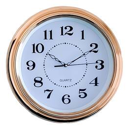 FC Design - 14"H Gold & White Modern Analog Wall Clock - Timeless Charm - Multicolor